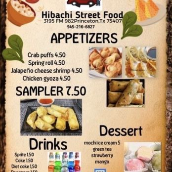 982 Food Yard - a menu for the appetizers - Food Trucks Near Me - Princeton, Texas