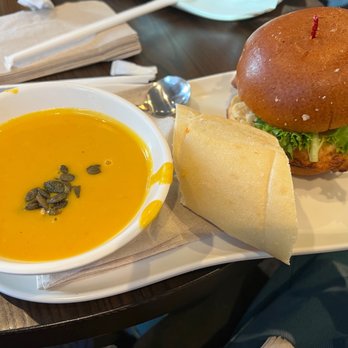 Panera Bread - Some of the best butters it squash soup around! And the take chicken sandwich is excellent as well! - Salad Near Me - Rockville, Maryland Panera Bread - Some of the best butters it squash soup around! And the take chicken sandwich is excellent as well! - Salad Near Me - Rockville, Maryland
