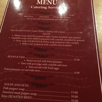 Ayo Restaurant - more menu items - African Near Me - Montreal, Quebec