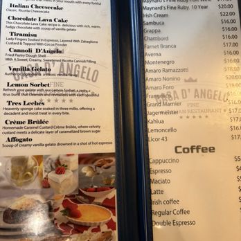 Casa D'angelo New York - Dessert Menu - Italian Near Me - New York, New York