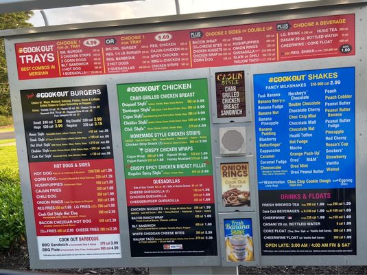 Menu photo 2 Cook Out Meridian, MS
