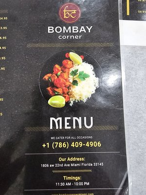 Menu photo 1 Bombay Corner Miami, FL Menu photo 1 Bombay Corner Miami, FL