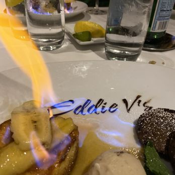 Eddie V's Prime Seafood - Complementary dessert; Banana Foster... Divine - Seafood Near Me - Burlington, Massachusetts