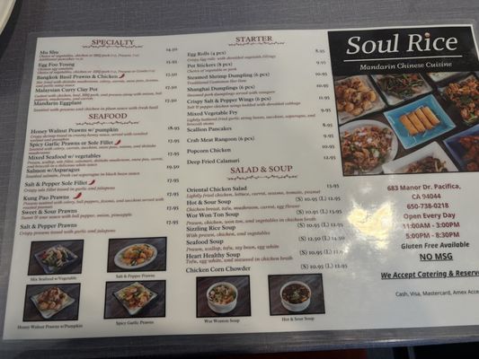 Menu photo 5 Soul Rice Pacifica, CA