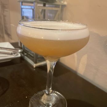 The Tin Lantern Bar & Grill - Whiskey Sour with Aqua Faba alternative to egg whites. It's good and I'm surprised! - New American Near Me - Meadow Vista, California The Tin Lantern Bar & Grill - Whiskey Sour with Aqua Faba alternative to egg whites. It's good and I'm surprised! - New American Near Me - Meadow Vista, California