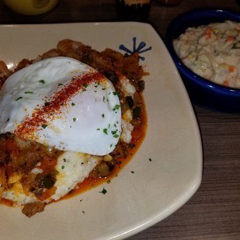 Snooze, an A.M. Eatery - Shrimp and grits with over easy eggs. Must get! - Breakfast & Brunch Near Me - Orange, California Snooze, an A.M. Eatery - Shrimp and grits with over easy eggs. Must get! - Breakfast & Brunch Near Me - Orange, California