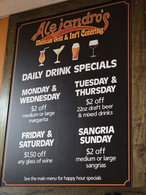 Menu photo 2 Alejandro's Mexican Grill - Salem Salem, VA