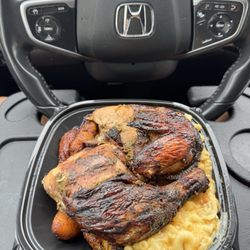 Dat Jerk Caribbean Chargrill - 1/2 jerk chicken special bowl with Mac n cheese (+$2) & plantains $20.79 (instagram: @issa.cheatday)