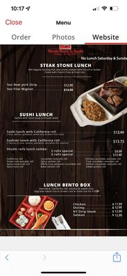 Menu photo 3 Steak Stone & Sushi Lockport, NY