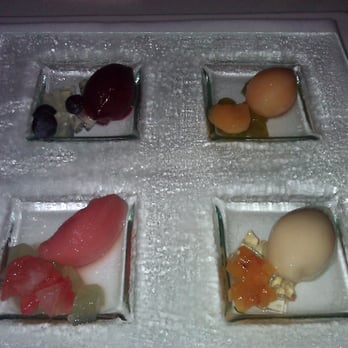 Bacchanalia - Beautiful quartet of sorbet for dessert. - New American Near Me - Atlanta, Georgia