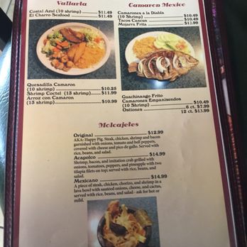 El charro - a menu for a mexican restaurant - Mexican Near Me - Coffeyville, Kansas