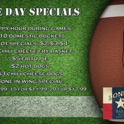 Lone Star Bar & Grill - Game Day Specials