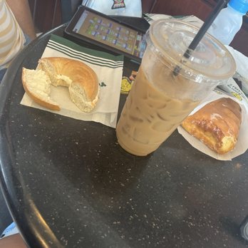 Yum Yum Donuts - Plain bagel, large caramel iced coffee, bear claw - Donuts Near Me - Long Beach, California Yum Yum Donuts - Plain bagel, large caramel iced coffee, bear claw - Donuts Near Me - Long Beach, California