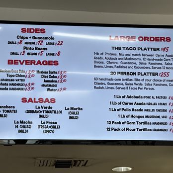 Tacos 1986 - Menu 6/2023 - Mexican Near Me - Los Angeles, California