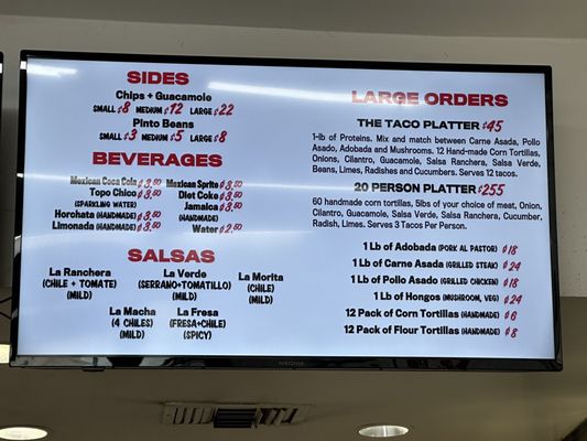 Menu photo 5 Tacos 1986 Los Angeles, CA
