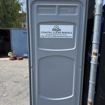 Coastal Clean Rentals - Side view of portable toilet with hand wash sink. - Portable Toilet Services Near Me - Hermosa Beach, California Coastal Clean Rentals - Side view of portable toilet with hand wash sink. - Portable Toilet Services Near Me - Hermosa Beach, California