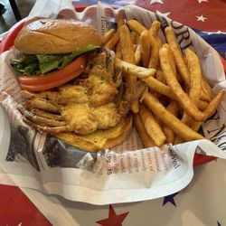 Shag's Crab & Seafood - Soft shell sautéed crab sandwich