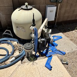 Old pool sand filter. Gross.