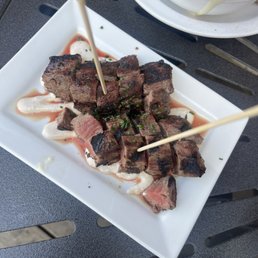 Steak bites w/creamy horseradish sauce. SO GOOD.