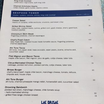 Las Brisas - Bar menu - Mexican Near Me - Laguna Beach, California