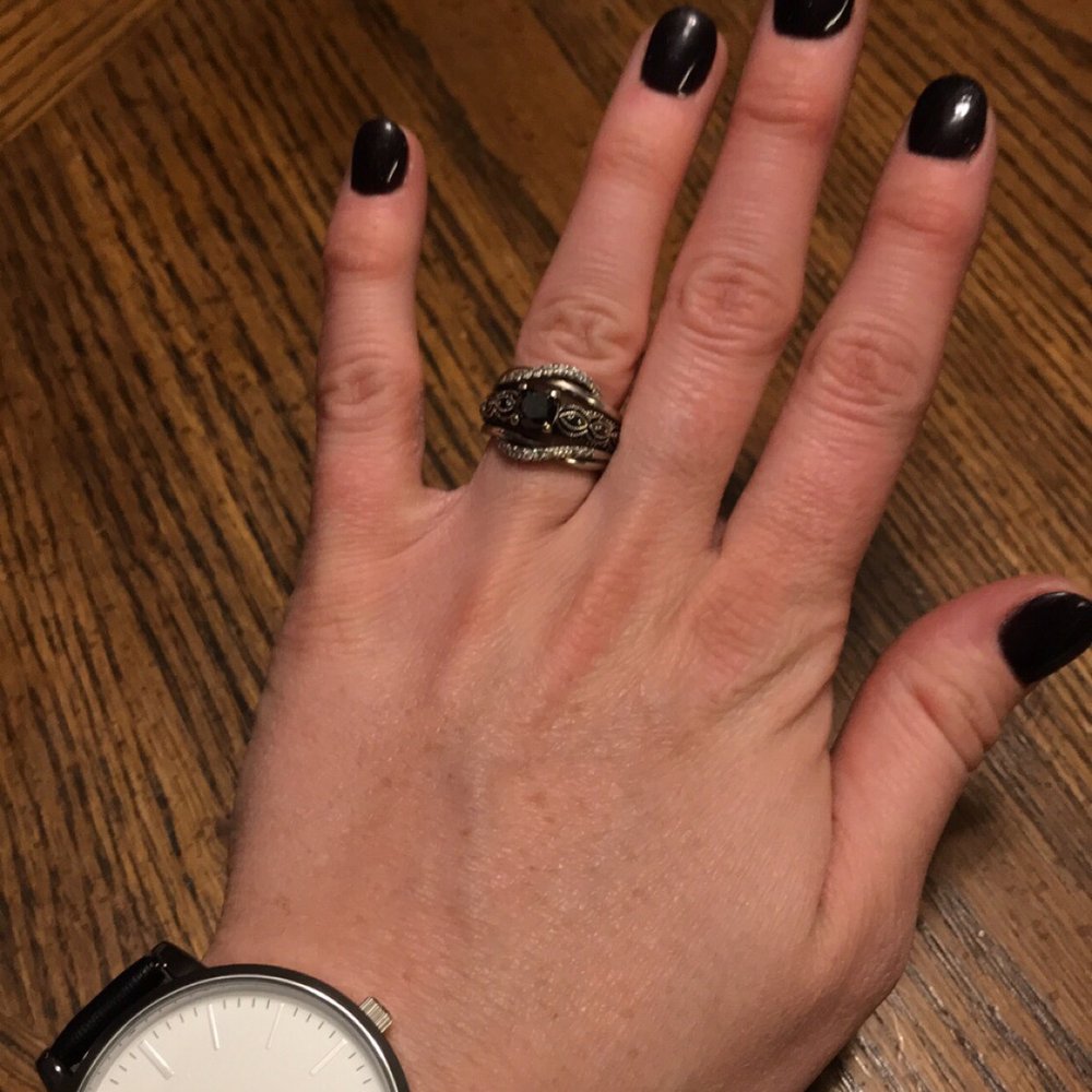Estrella Kathy's Nails - Nailed dipped with a dark sparkly gray - Nail Salons Near Me - Buckeye, Arizona