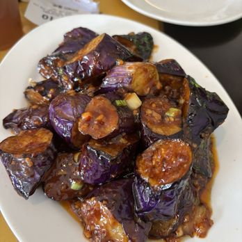Fat Dragon - Eggplants in Garlic Sauce / 鱼香茄子 - Delicious - Asian Fusion Near Me - Austin, Texas