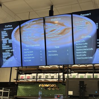 Auria Coffee - Artice Coffee menu board - Desserts Near Me - Buena Park, California