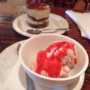 Pizzeria Libretto - Tiramisu and strawberry ice cream - Pizza Near Me - Toronto, Ontario Pizzeria Libretto - Tiramisu and strawberry ice cream - Pizza Near Me - Toronto, Ontario