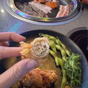 KPOT Korean BBQ & Hot Pot - Inside dumpling appetizer. Good! - Korean Near Me - Brandon, Florida