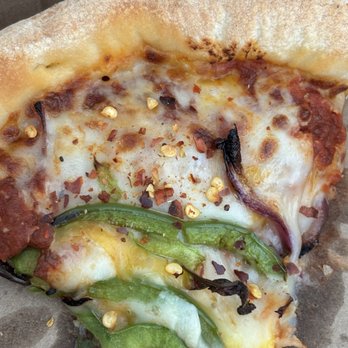 Round Table Pizza - Got the lunch special with a pizza and a soda... This is red onion and green bell pepper. - Pizza Near Me - Foothill Ranch, California