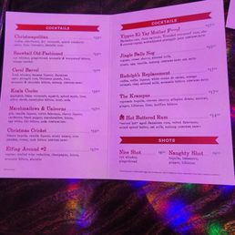 Christmas drink menu 2023