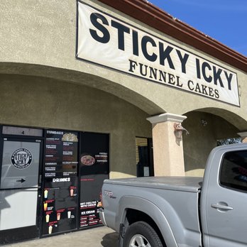 Sticky Icky Funnel Cakes - Signage - Juice Bars & Smoothies Near Me - Long Beach, California Sticky Icky Funnel Cakes - Signage - Juice Bars & Smoothies Near Me - Long Beach, California