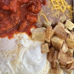 Eggs with asado! So good
