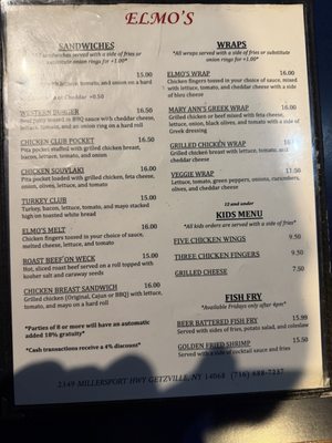 Menu photo 1 Elmo's Getzville, NY