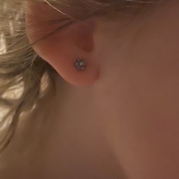 101 Piercing - 3 year old flower earring! So cute :-) - Piercing Near Me - Encinitas, California