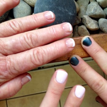 K N Nails - My short, yet finger-lengthening gels at left. Son's lady friend & daughter at right. - Nail Salons Near Me - Brattleboro, Vermont