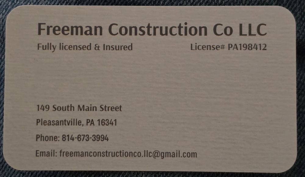 Slide of Freeman Construction