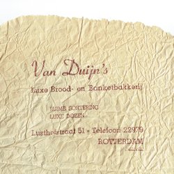 Bufkes Rotterdam - Found this piece of history used to wrap some memorabilia - Holland 1950's belonging to my Australian Mother-in-Law and Dutch Father-in-law.