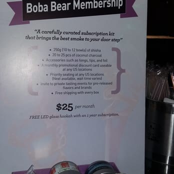 Boba Bear - 3/2016 $300 up front gets you all this :-)! Or $25/mo and no hookah. - Hookah Bars Near Me - Rowland Heights, California Boba Bear - 3/2016 $300 up front gets you all this :-)! Or $25/mo and no hookah. - Hookah Bars Near Me - Rowland Heights, California