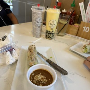 My Lan Vietnamese Kitchen - Grilled chicken spring rolls no cilantro, Oreo smoothie, & mango boba smoothie - Vietnamese Near Me - Colleyville, Texas My Lan Vietnamese Kitchen - Grilled chicken spring rolls no cilantro, Oreo smoothie, & mango boba smoothie - Vietnamese Near Me - Colleyville, Texas