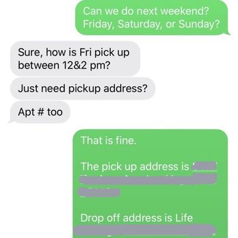 Advanced Piano Moving - The text message exchange of the time and date. - Piano Services Near Me - Las Vegas, Nevada Advanced Piano Moving - The text message exchange of the time and date. - Piano Services Near Me - Las Vegas, Nevada