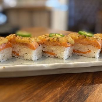 Chef Sushi - aburi salmon oshi - Japanese Near Me - Langley, British Columbia