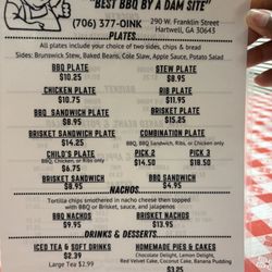 Backstreet BBQ - Menu