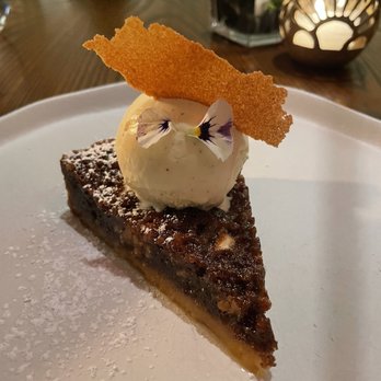 Indian Accent - Doda Barfi Treacle Tart, Vanilla Bean Ice Cream - Indian Near Me - New York, New York