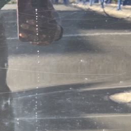 Residue on door