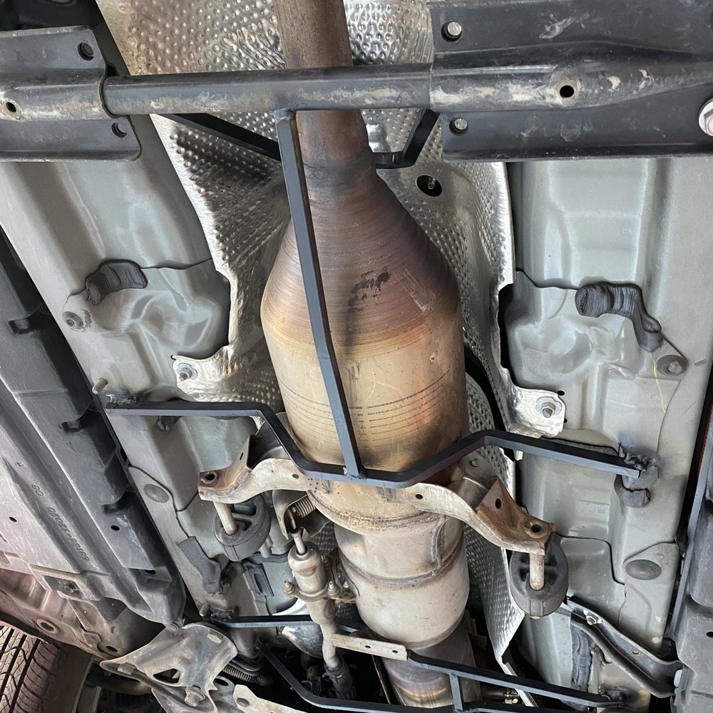 A+ Mufflers & Brakes - "cage" welded around the catalytic converter to deter the chronics from stealing it. - Auto Customization Near Me - Honolulu, Hawaii A+ Mufflers & Brakes - "cage" welded around the catalytic converter to deter the chronics from stealing it. - Auto Customization Near Me - Honolulu, Hawaii
