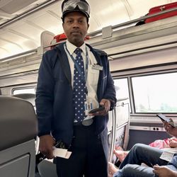 Amtrak - Reminds me of uniforms you see them wearing in the movies.