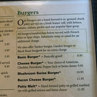 Menu photo 7 The Spar Tacoma, WA