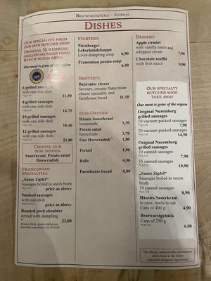 Menu photo 1 Bratwursthäusle Nuremberg, BY