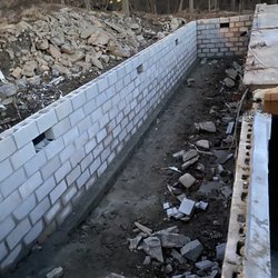 Devine Bros - Cement blocks for our extention